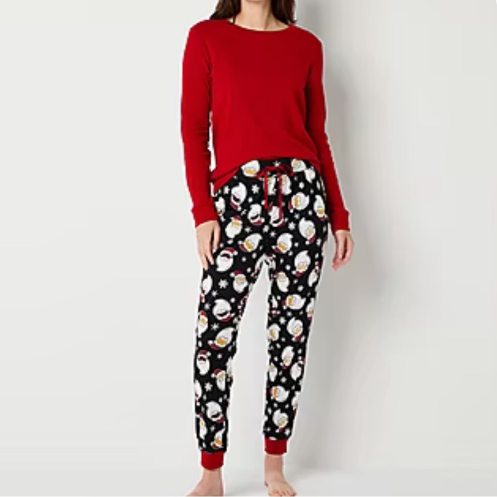NWT Women's XXL Santa Print North Pole Pajama Set